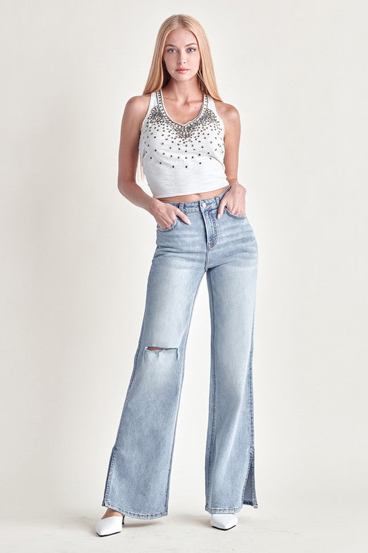High Rise Wide Leg Jeans