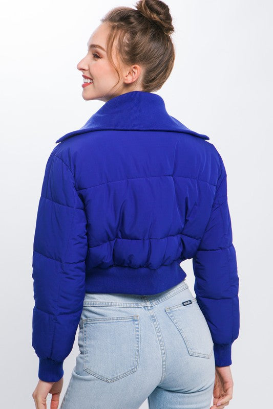 High Neck Cropped Puffer