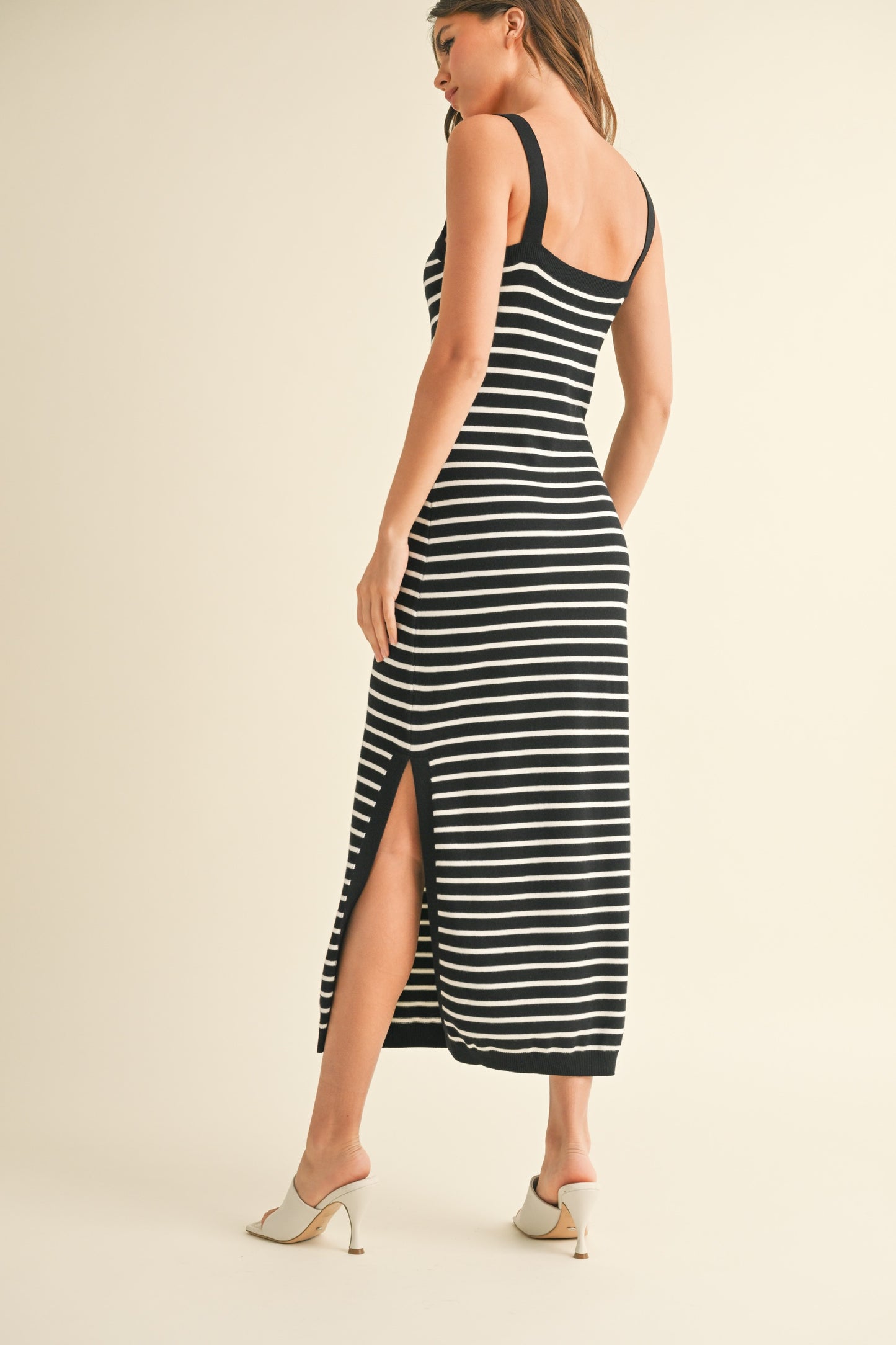 Striped Knitted Midi Dress