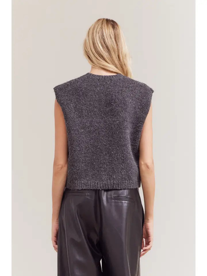 Charcoal Knit Vest