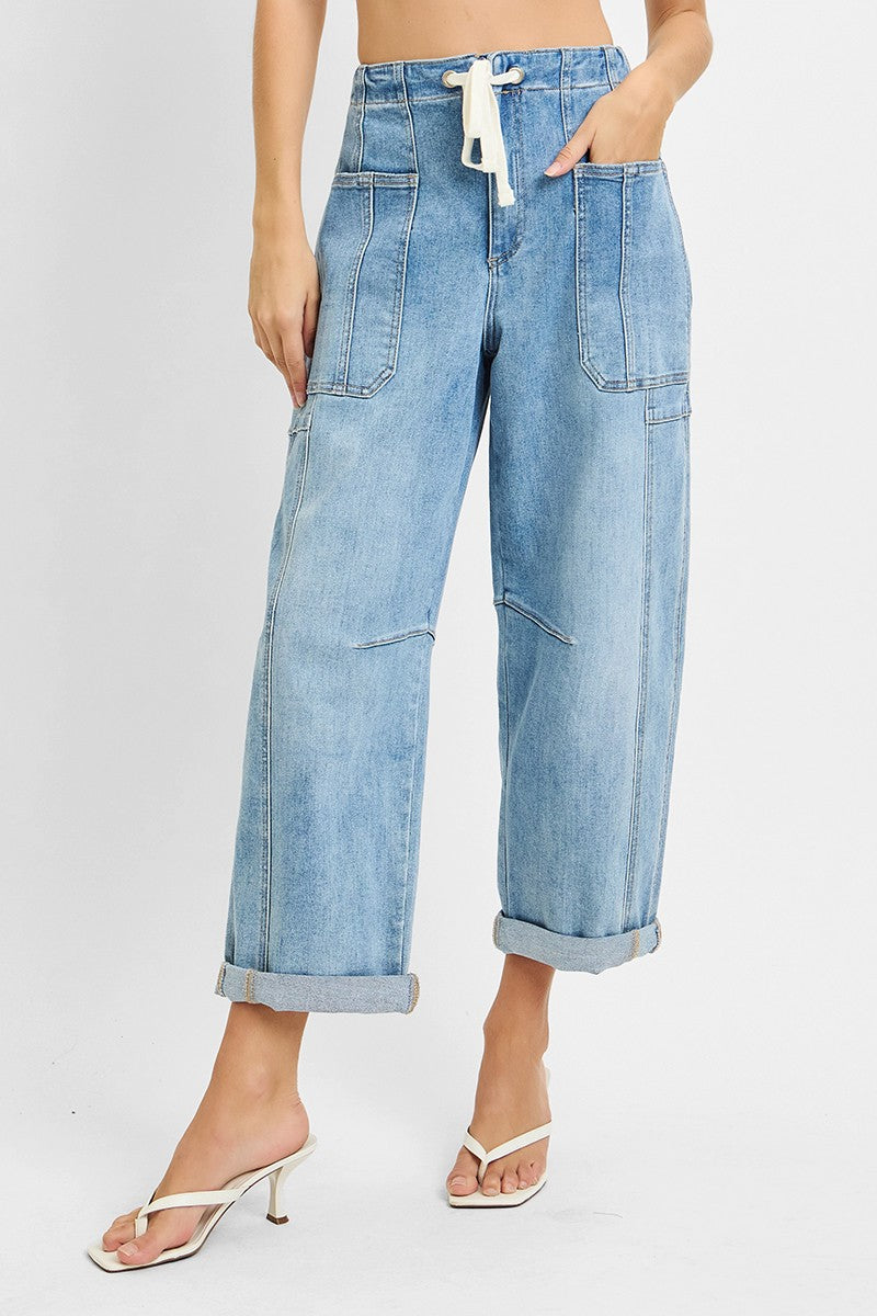 High Rise Cargo Jeans