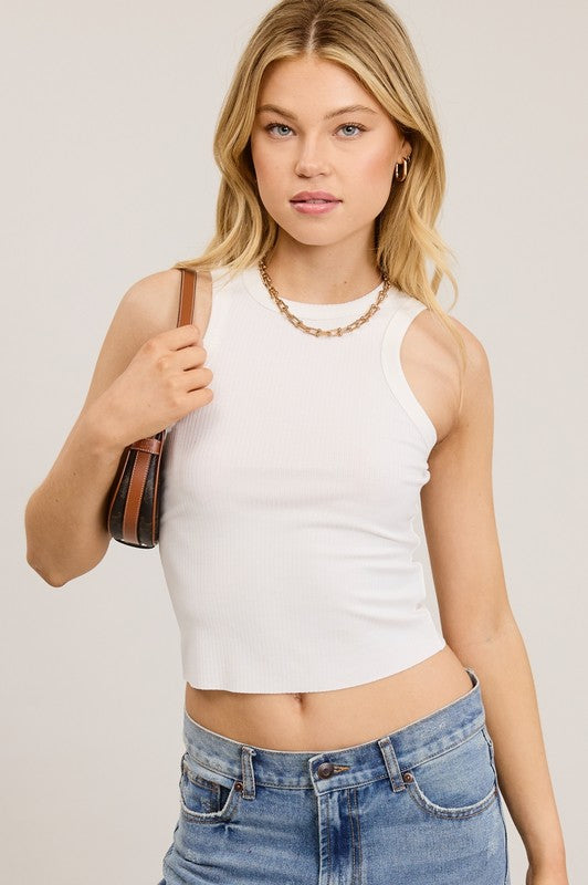 Rib-Knit Racerback Tank Top