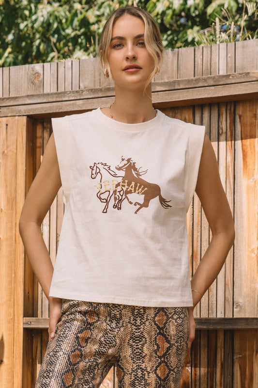 Printed Yee-Haw Graphic Shirt