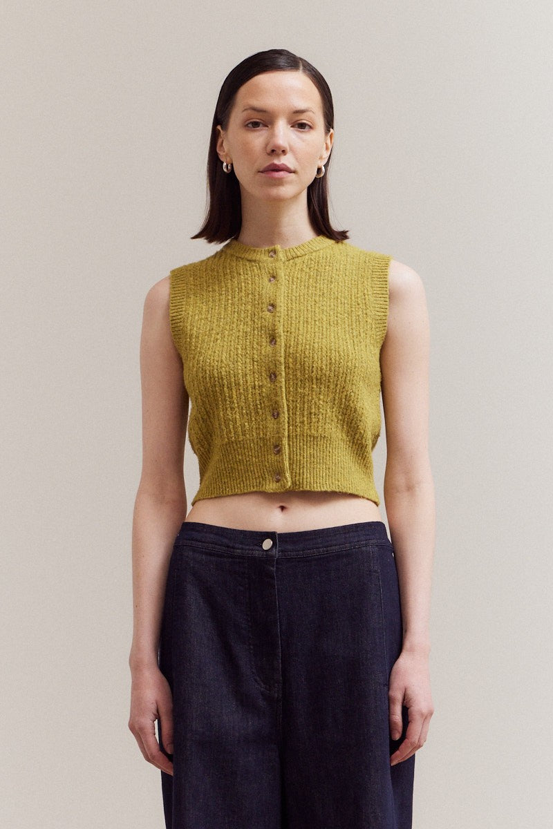 Button Sleeveless Sweater