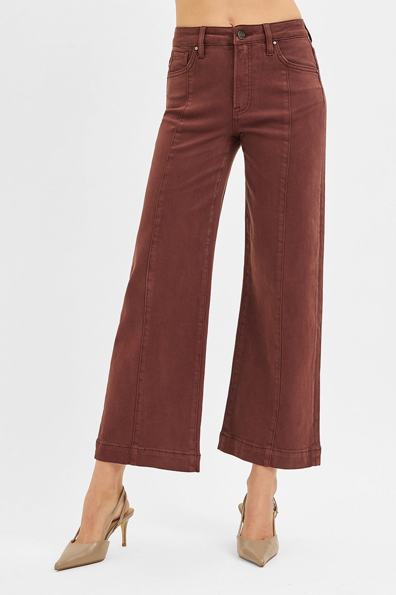 High Rise Crop Wide Leg Pants