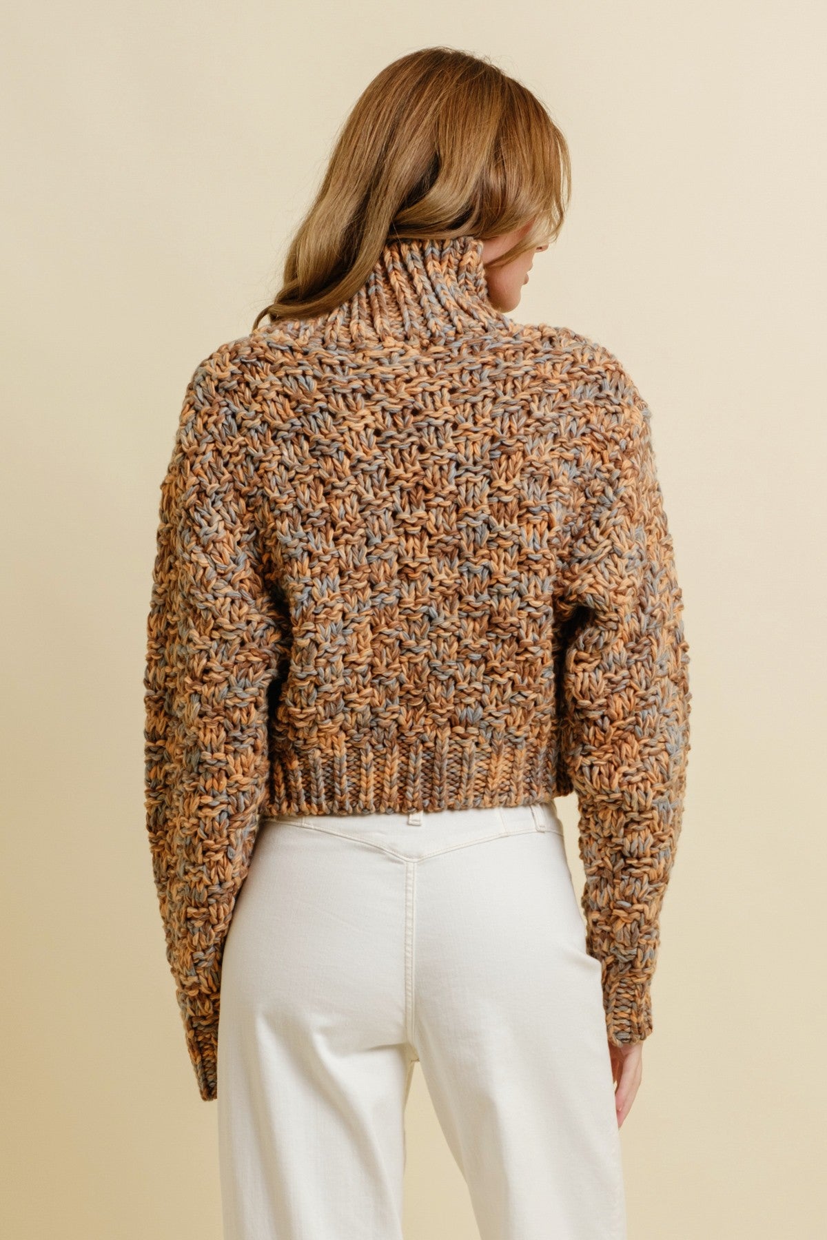 Multicolored Mock Neck Sweater