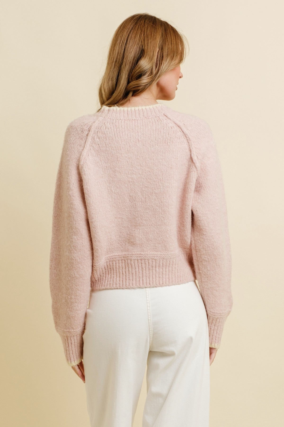 Rib Trim Pullover Sweater