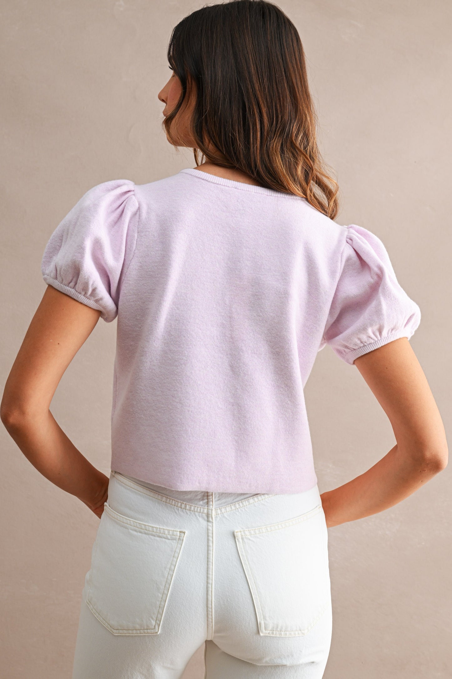 Puff Sleeve Knit Cardigan