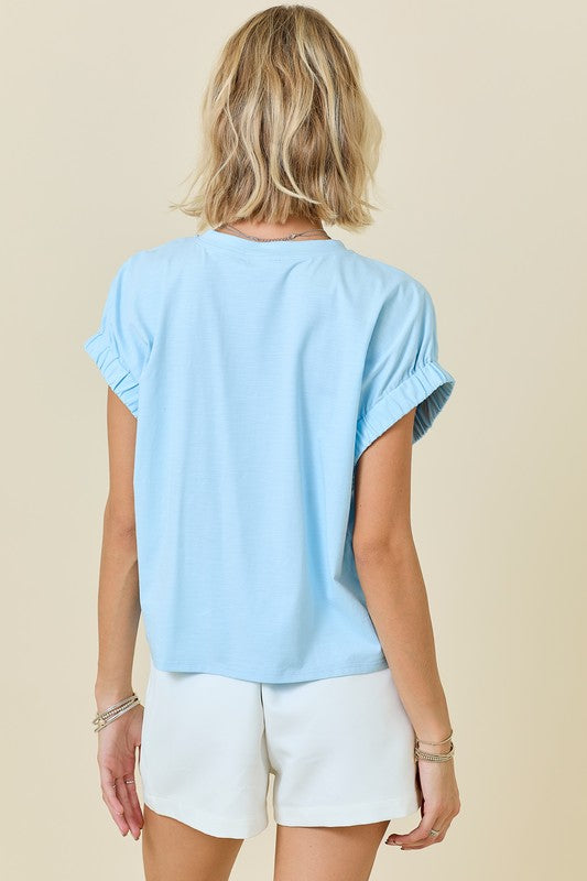 Oversized Top with Elastic Sleeve