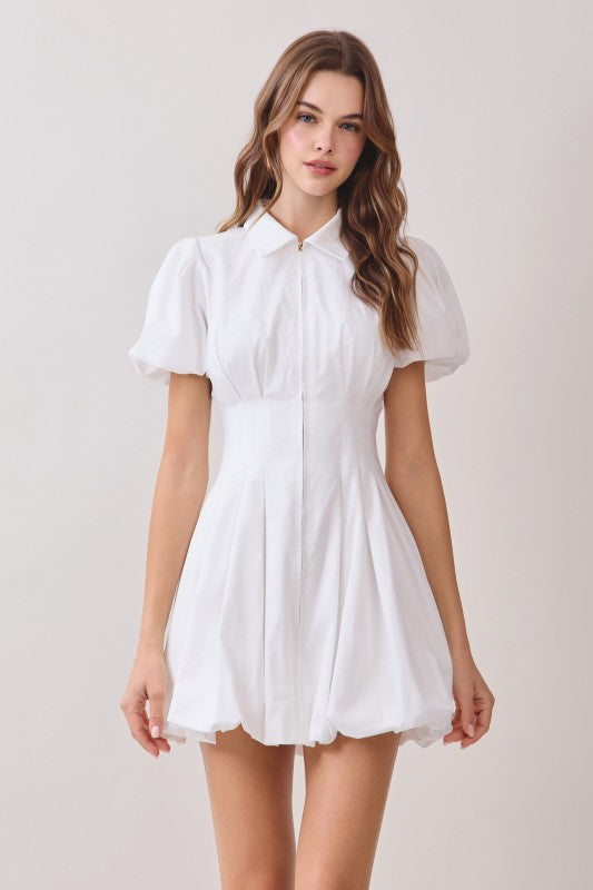 Fitted Bubble Hem Mini Dress