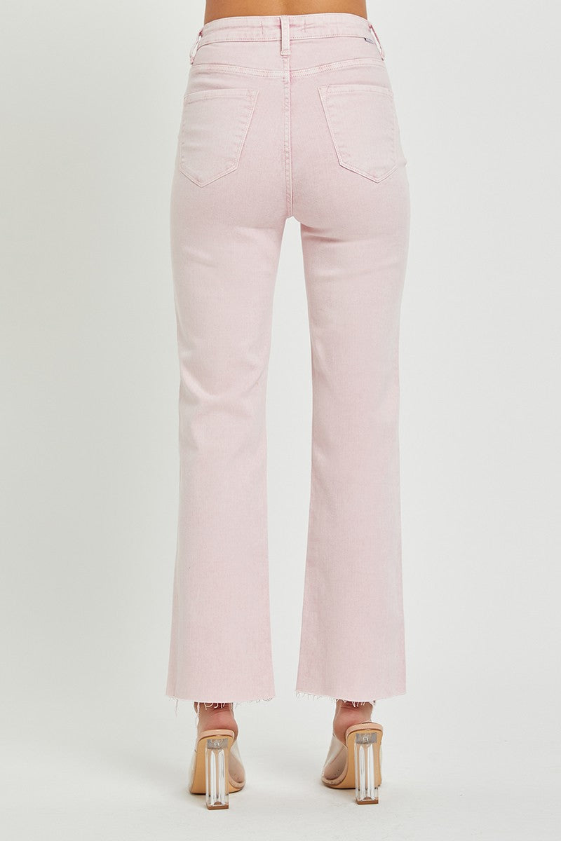 High Rise Straight Pink Risen Jean