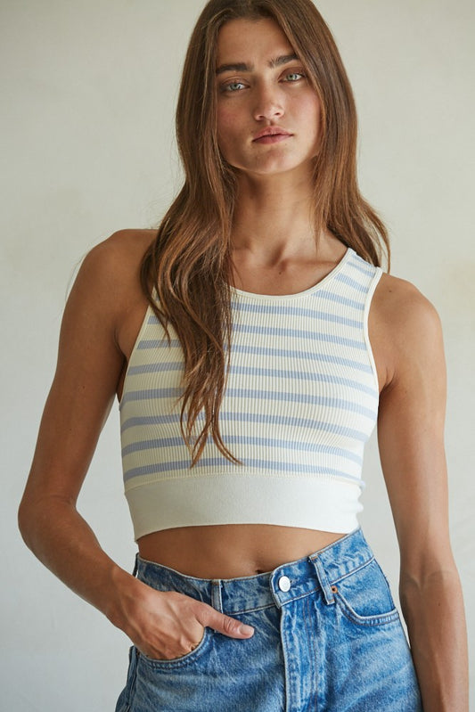 Stripe Scoop Neck Racerback Brami