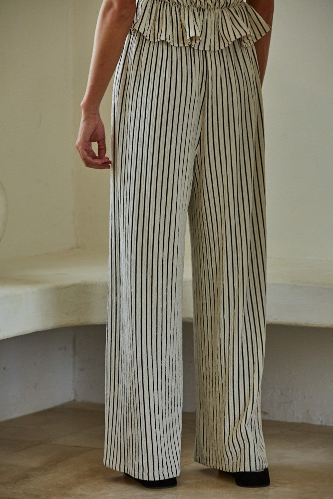 Striped Woven Long Pants