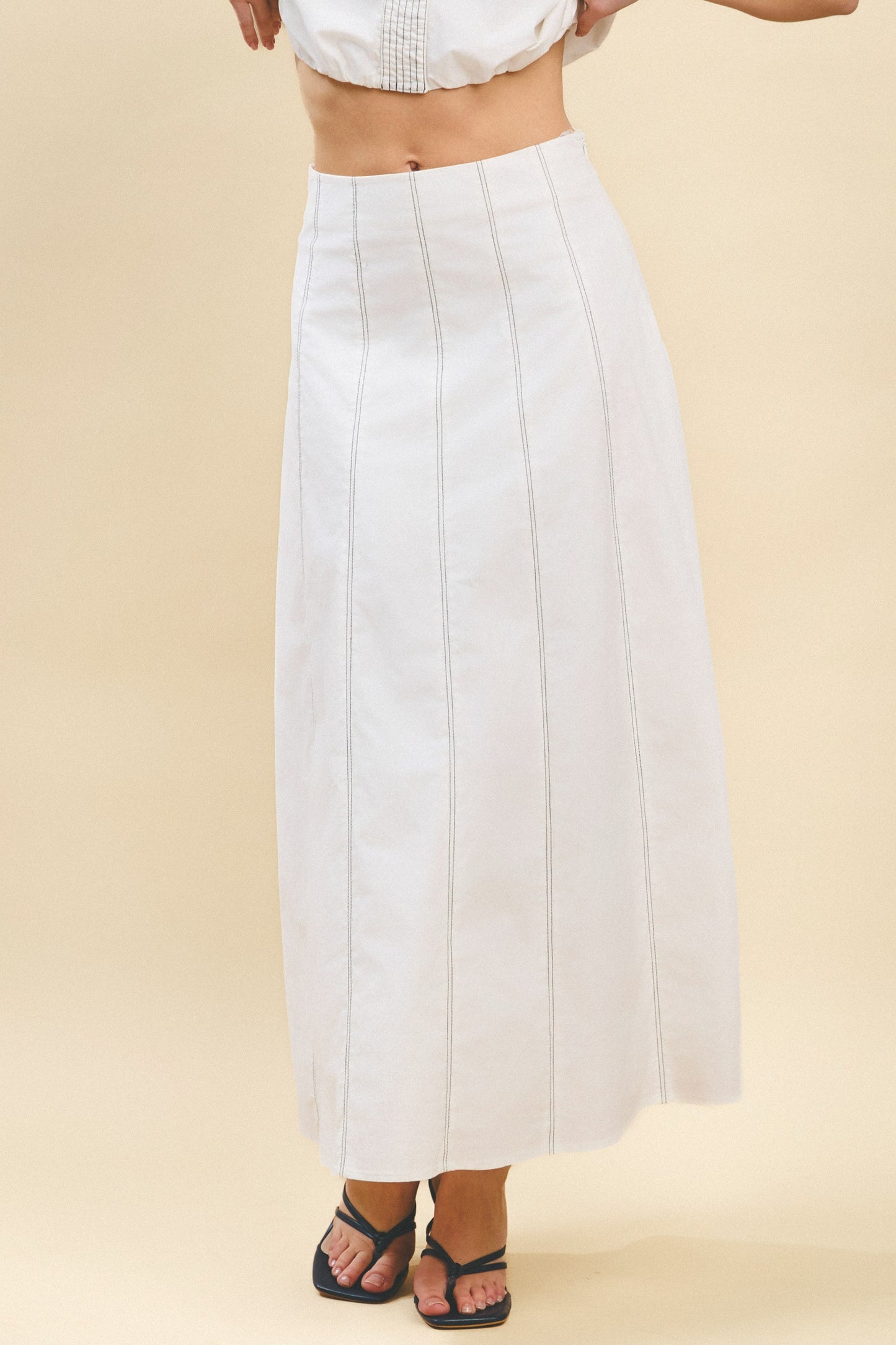 Contrast Stitch Maxi Skirt