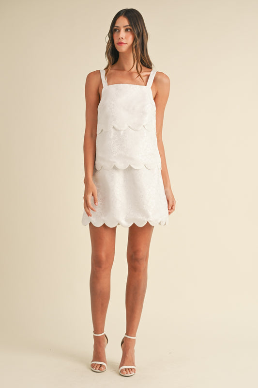 Scalloped Hem Mini Dress