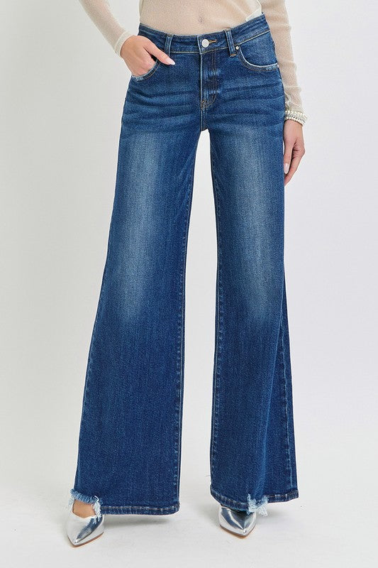 Mid Rise Wide Jeans