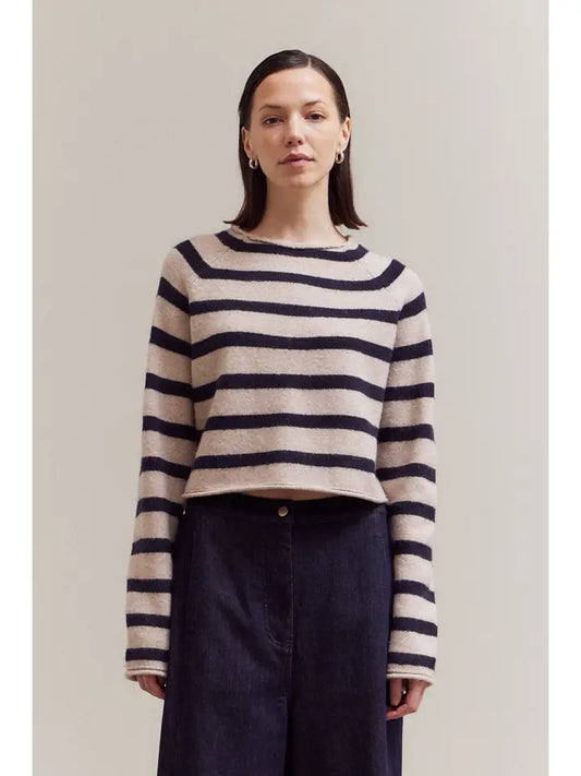 Striped Mock Neck Sweater