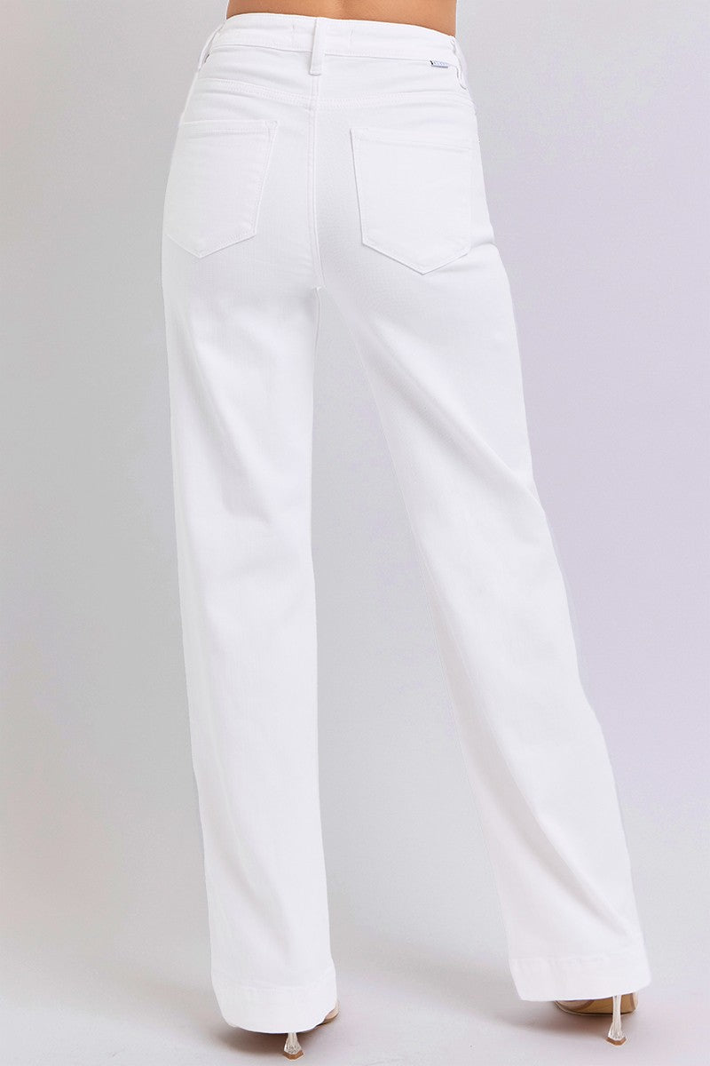 White High-Rise Long Risen Jean