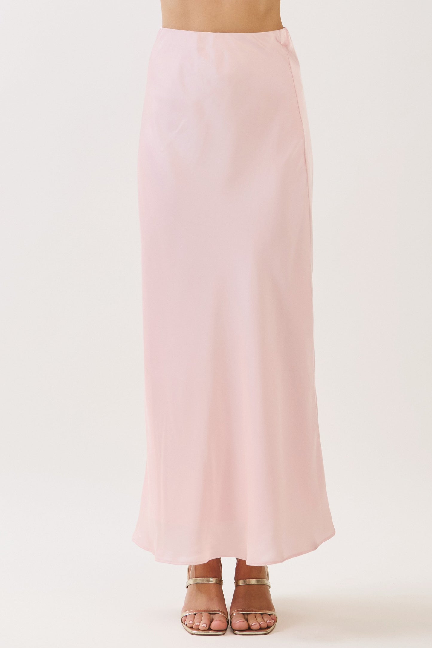 Solid Satin Maxi Skirt