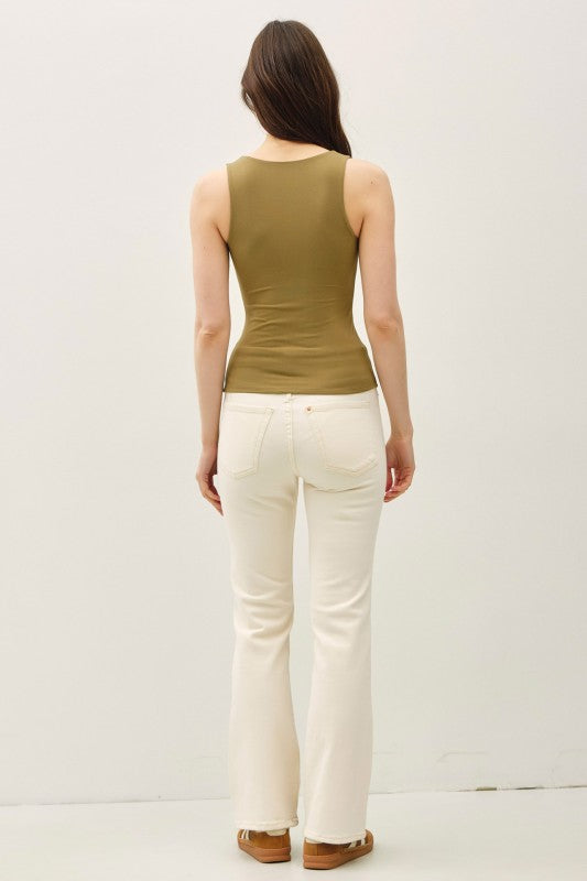 Double-Lined Square Neck Tank