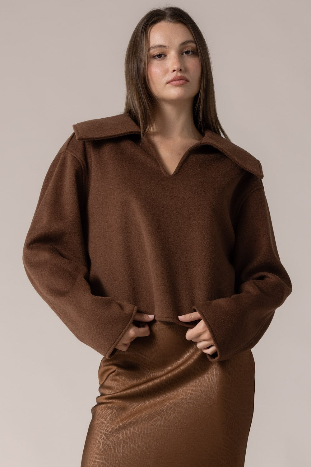 Oversize Wide Collar Top