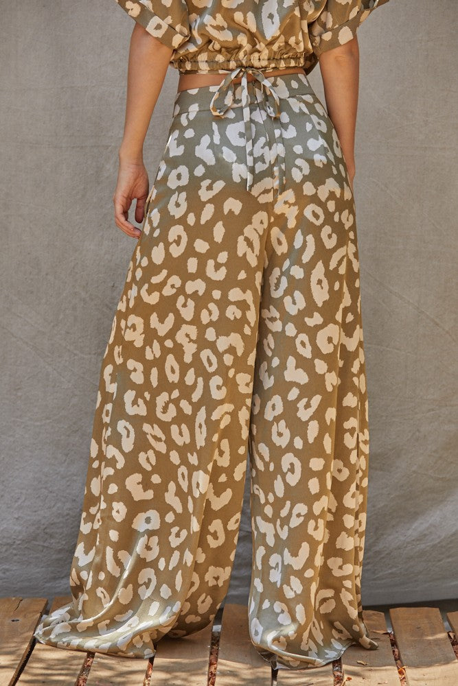 Leopard Wide Leg Pants