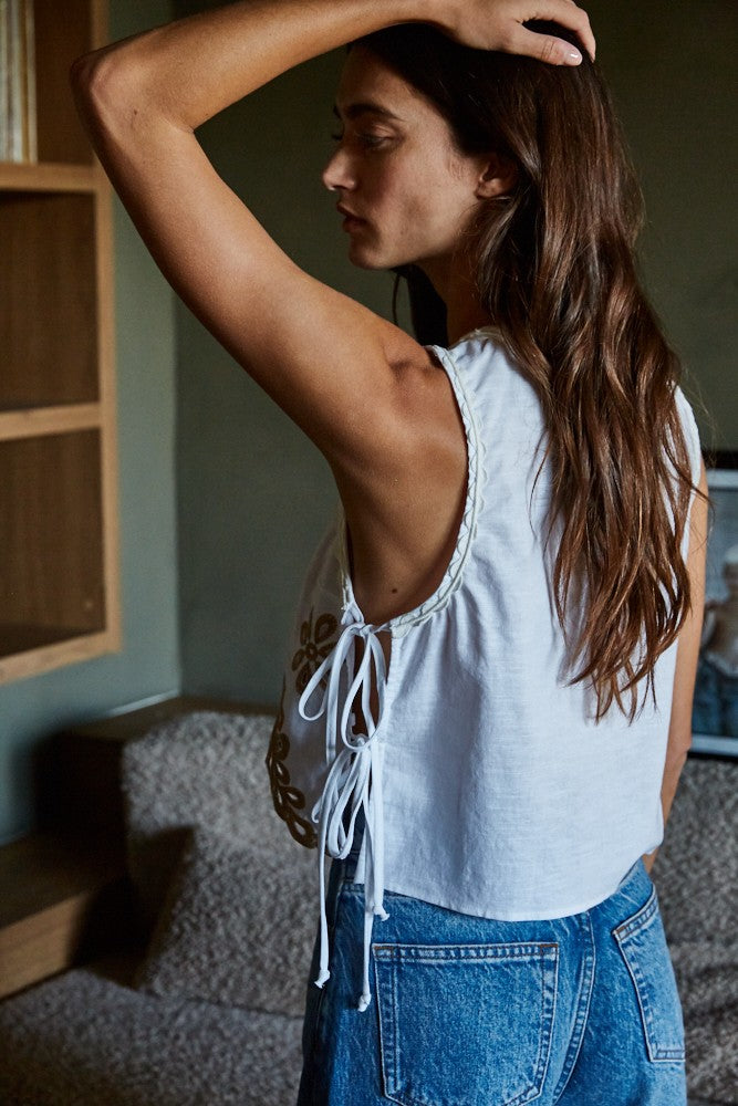 Eyelet Side Tie Top