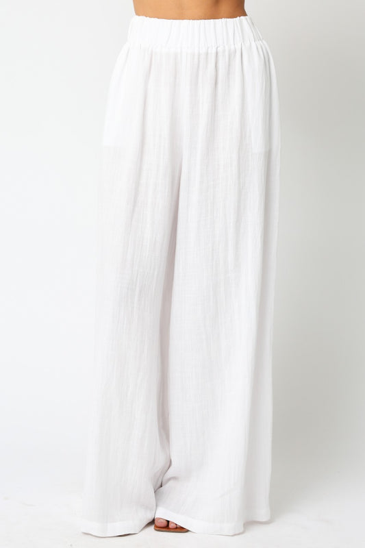 Wide-Leg Woven Marie Pants