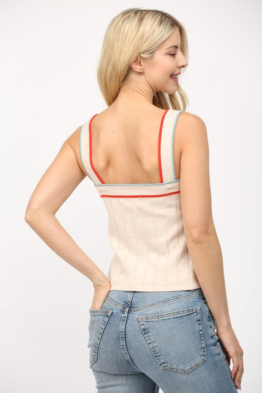 Rib-Knit Sweater Tank Top