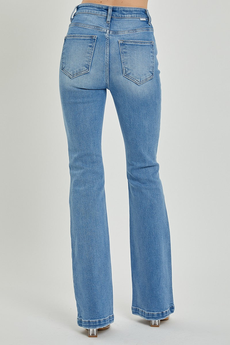 High Rise Button Bootcut Risen Jean