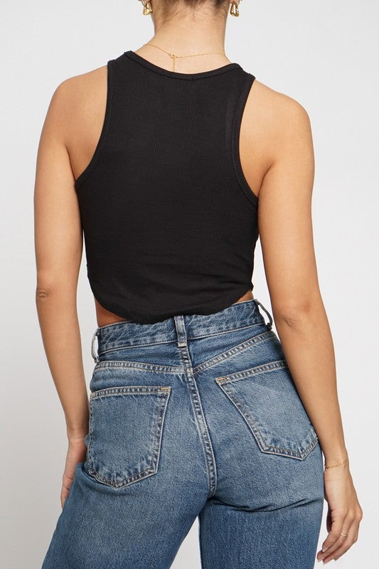 Crop Rounded Ribbed Tank Top
