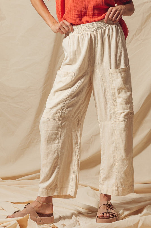 Wide-Leg Slouchy Linen Pants