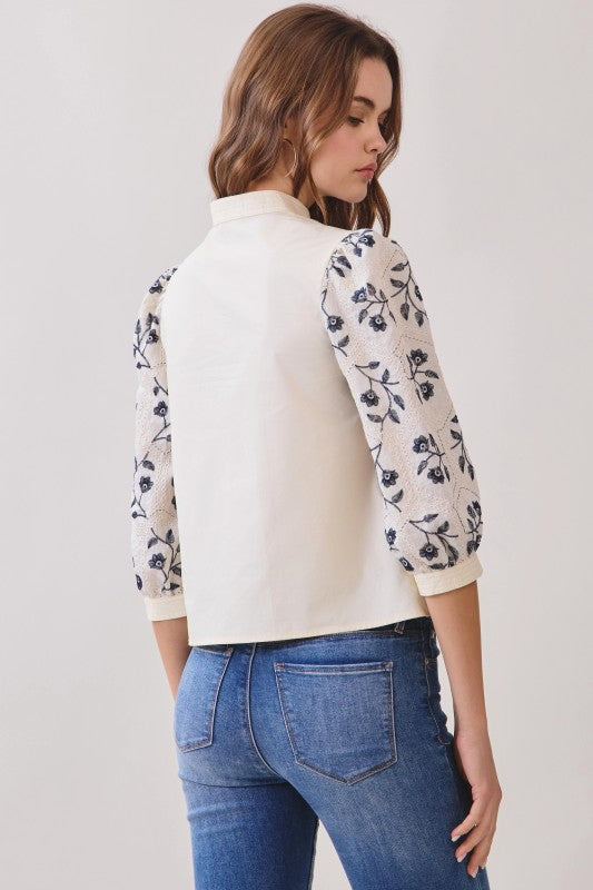Floral Puff Sleeve Blouse