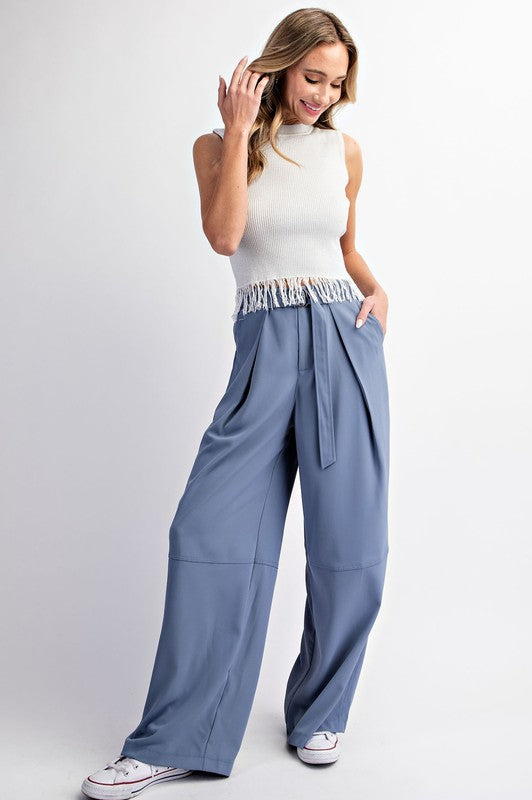 Pleated Belt Detailed Trousers