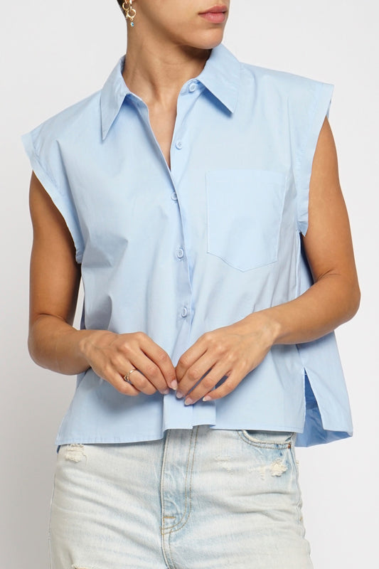 Bubble Hem Button Up Top