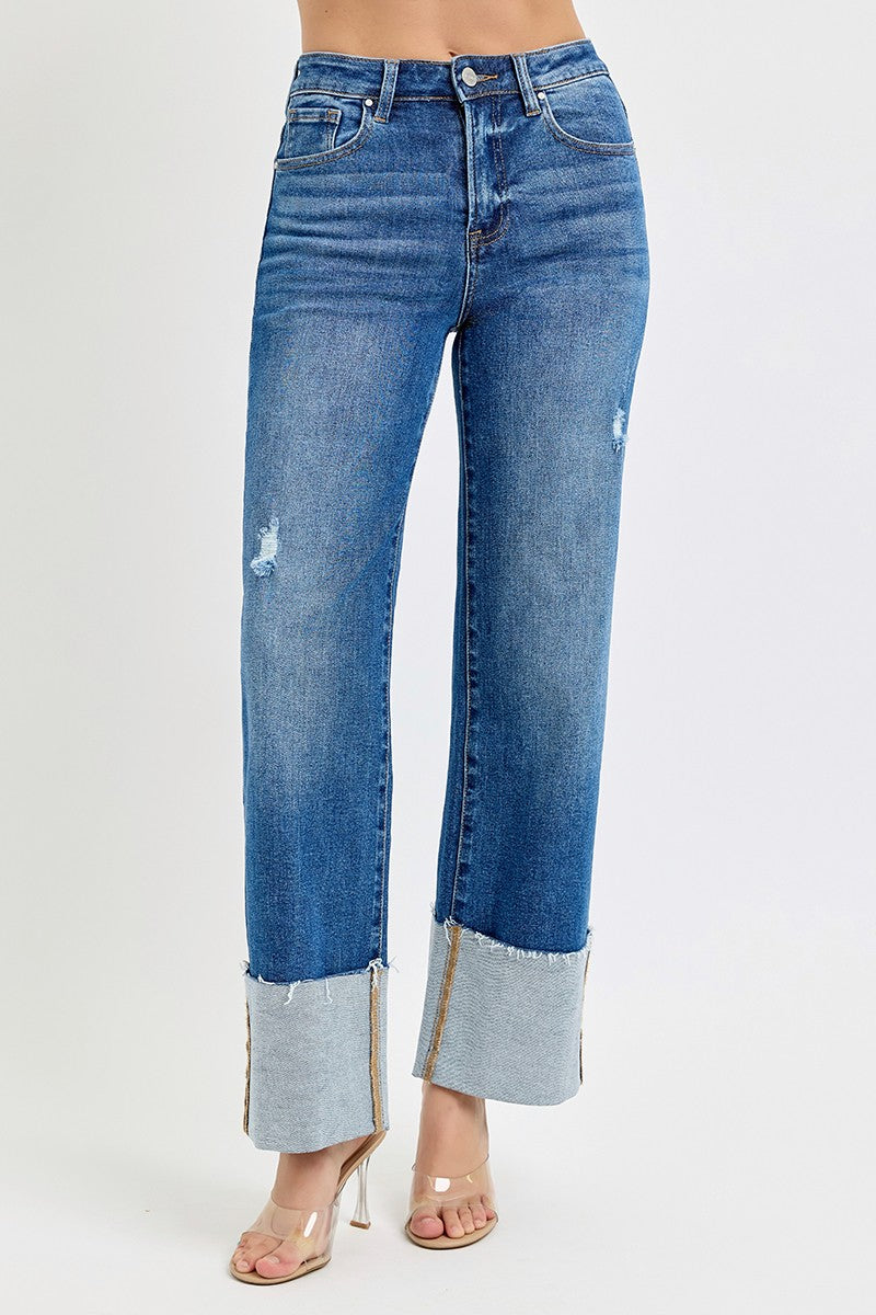 High-Rise Cuffed Risen Jean