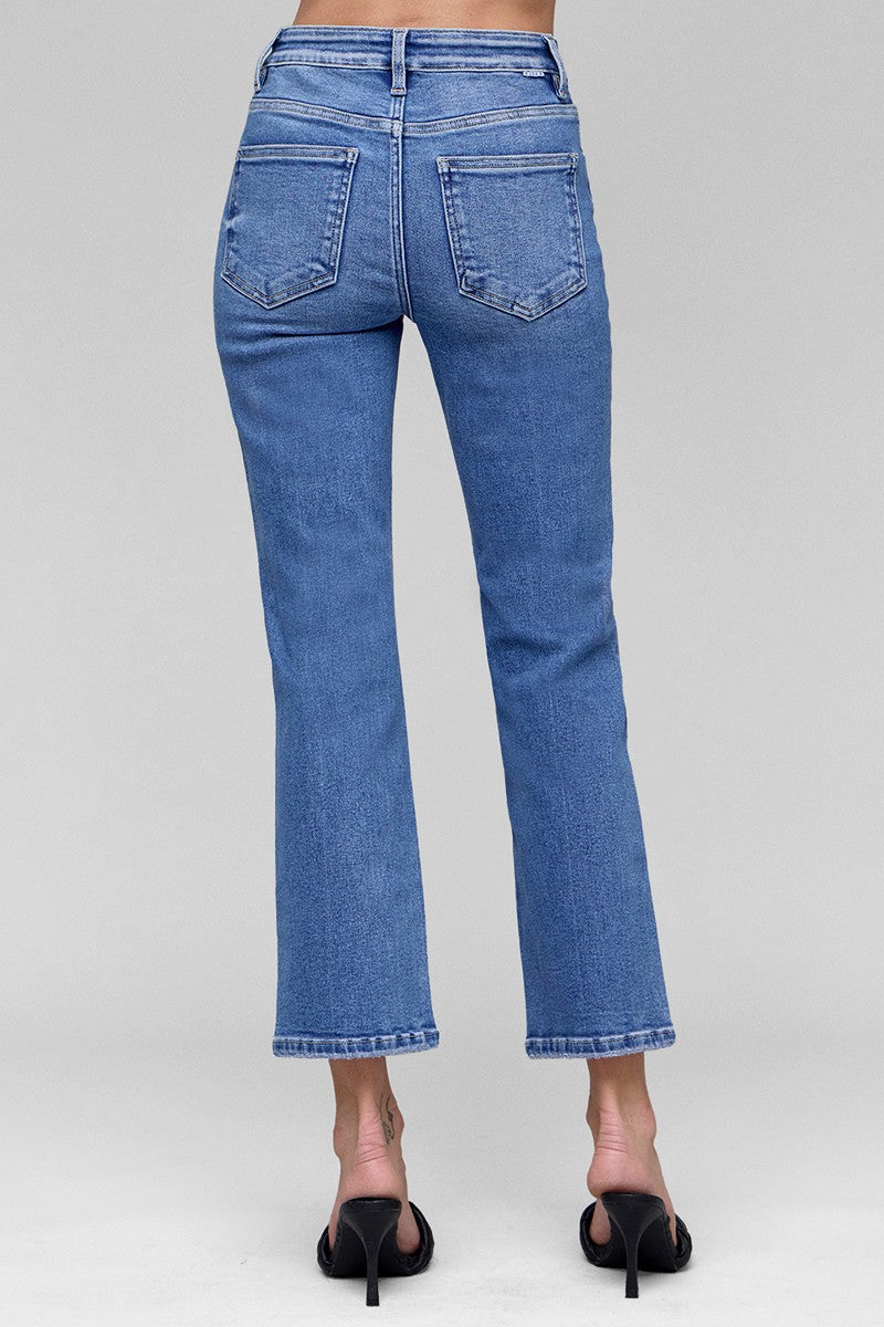 High Rise Crop Straight Risen Jean