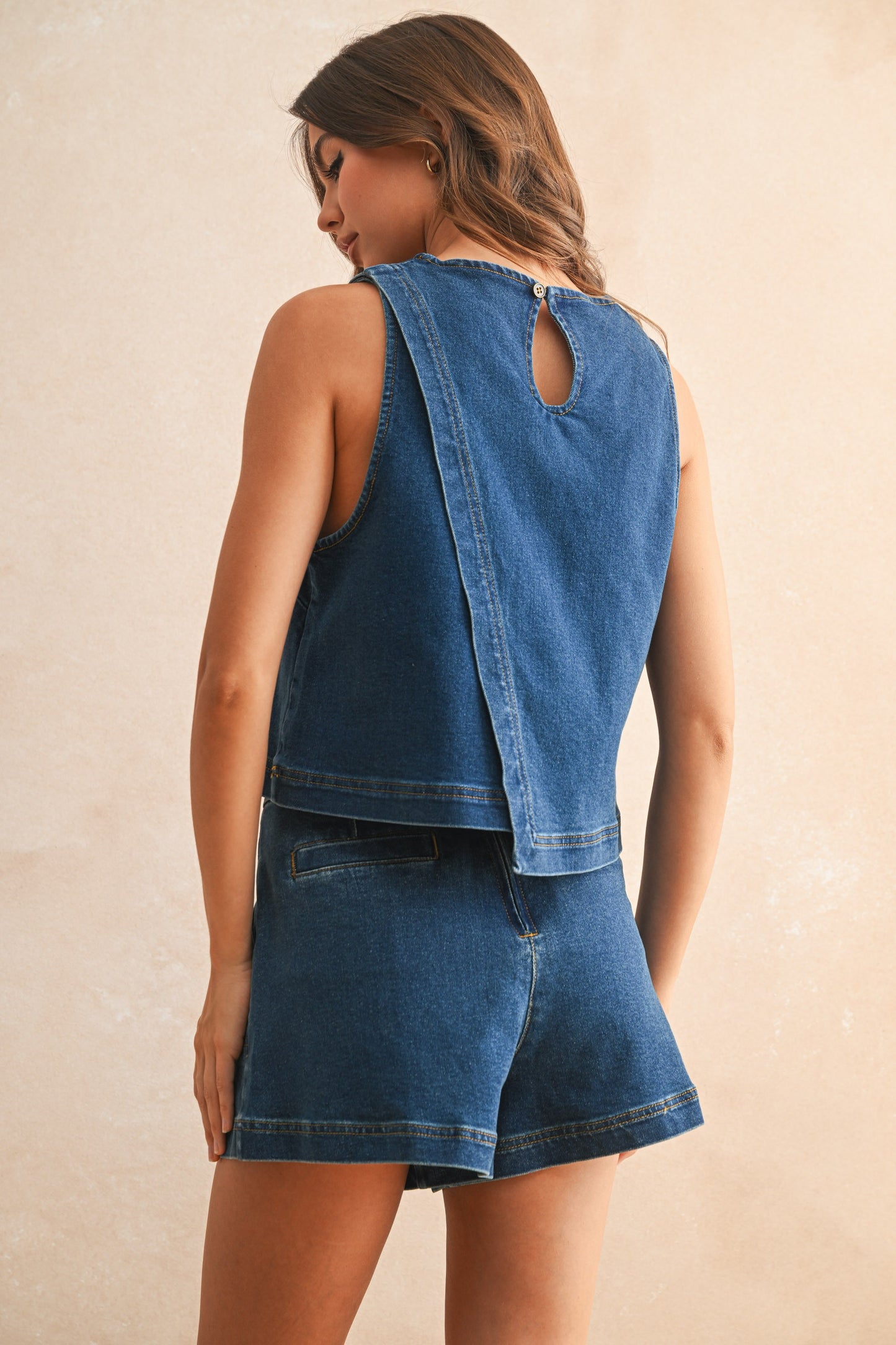 Asymmetrical Denim Top