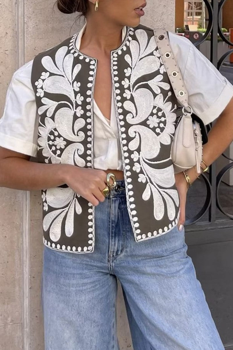 Floral Patterned Vest