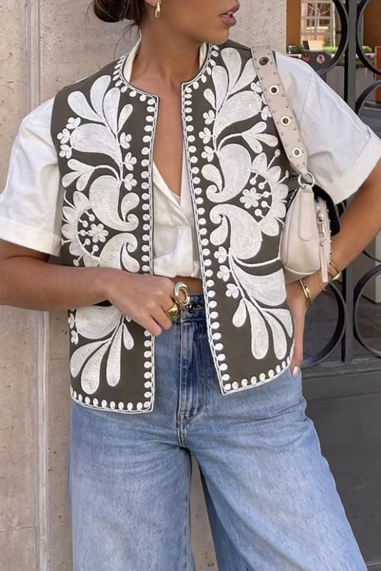 Floral Patterned Vest