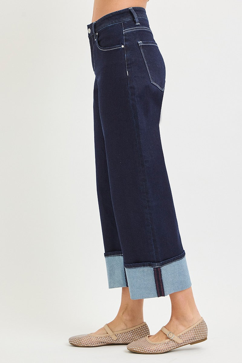 Cuffed Dark Barrel Jean