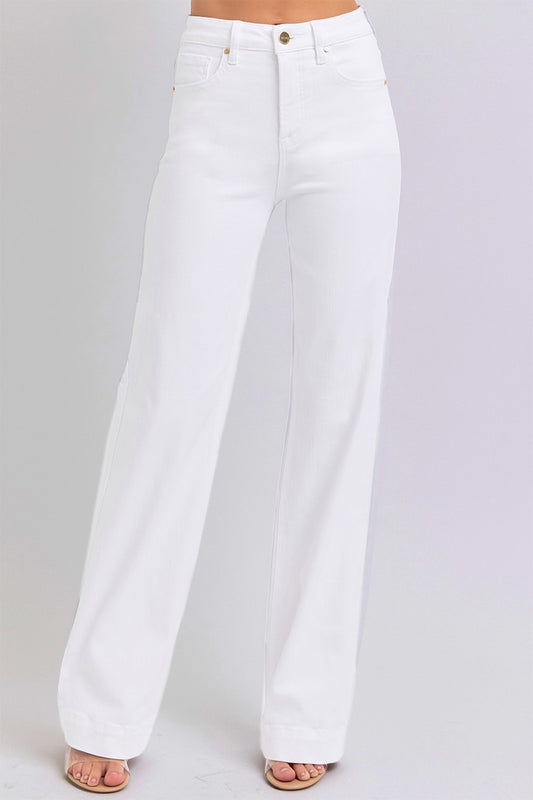 White High-Rise Long Risen Jean