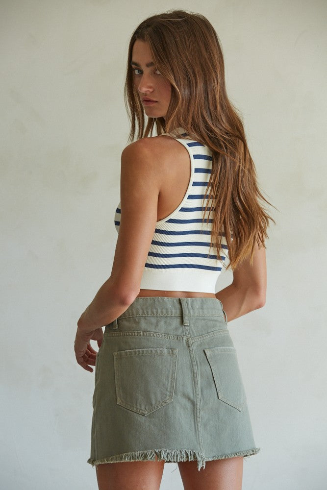Stripe Scoop Neck Racerback Brami