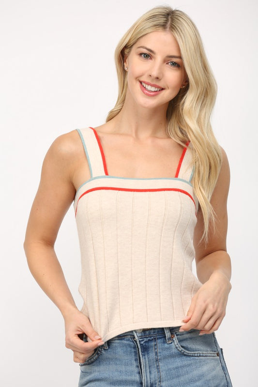 Rib-Knit Sweater Tank Top
