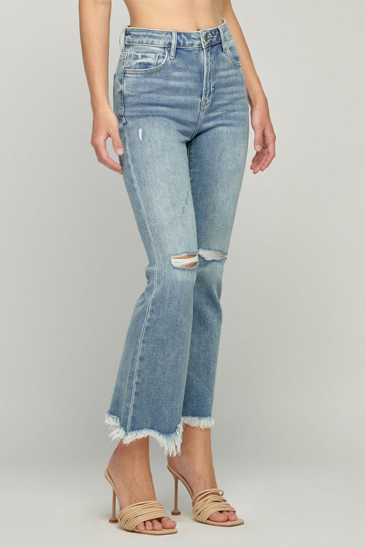 Happi High Waist Super Fray Crop Flare