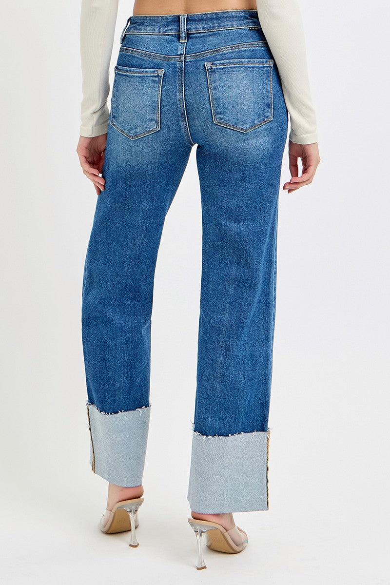 High-Rise Cuffed Risen Jean