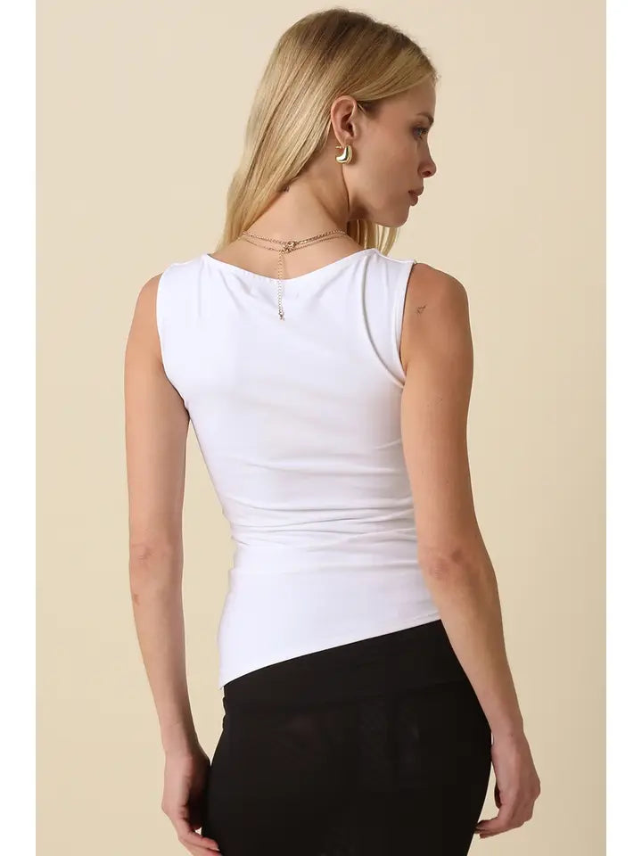 Asymmetrical Boat Neck Tank
