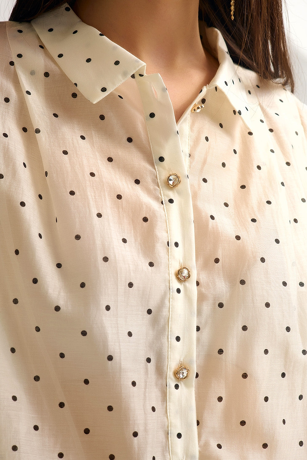 Sheer Polka Dot Blouse