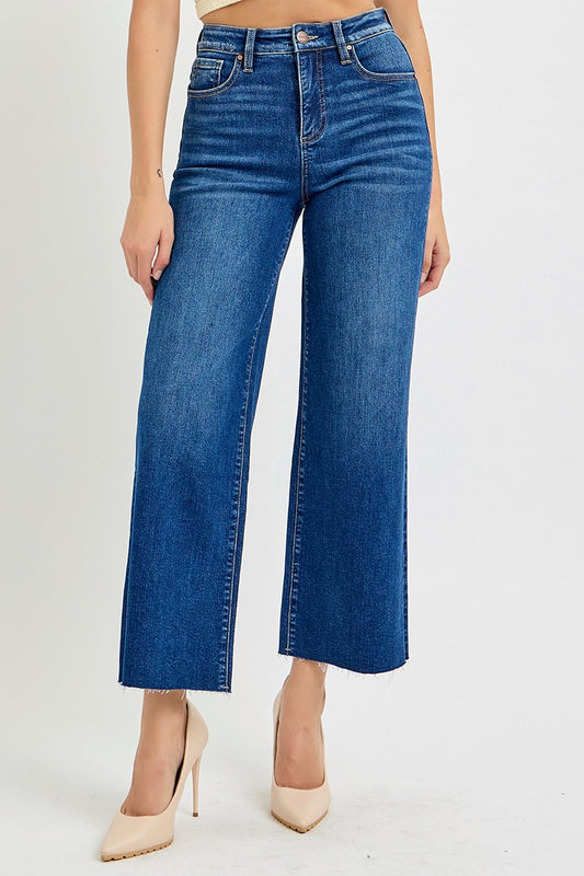 High Rise Wide Cropped Jean
