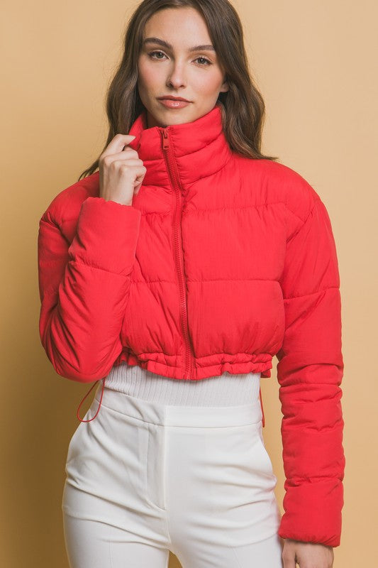 High- Neck Crop Puffer Jacket